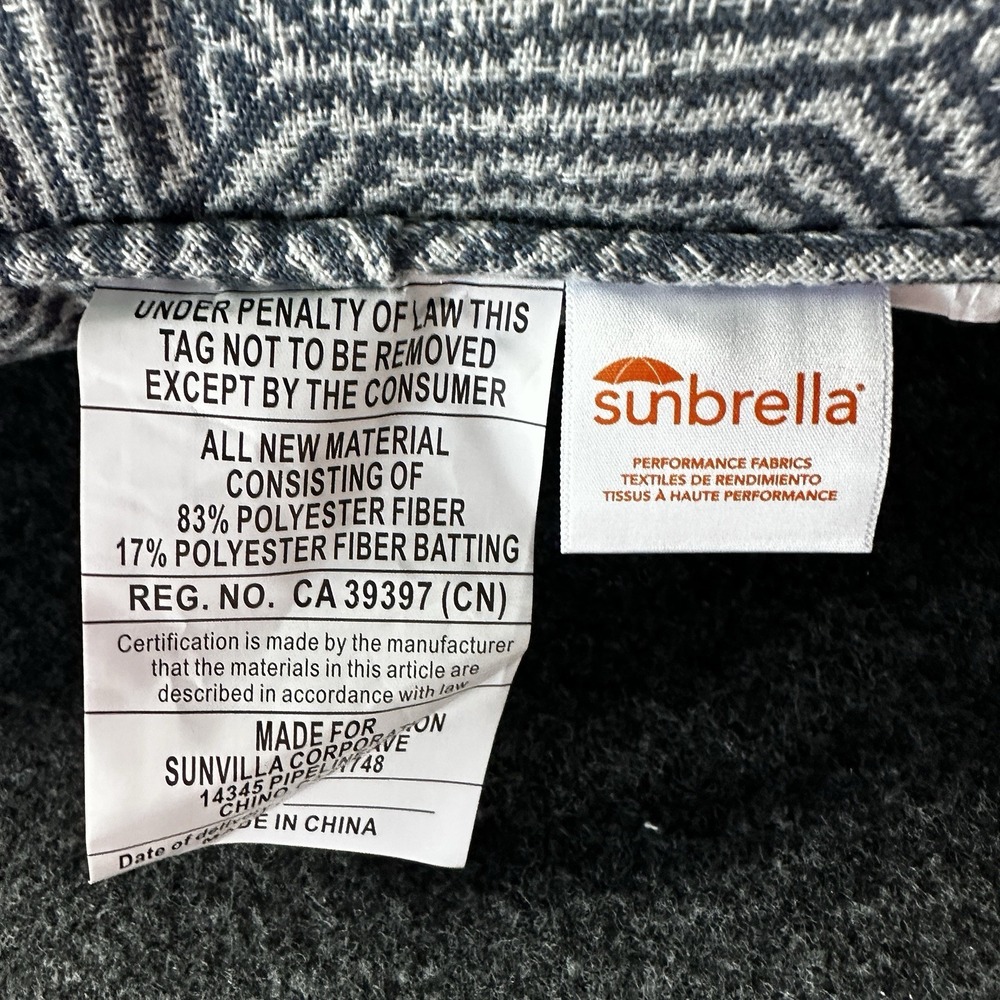 Sunvilla Sunbrella Outdoor Lumbar Pillows Blue Geometric Diamond Set of 2 - Picture 3 of 6